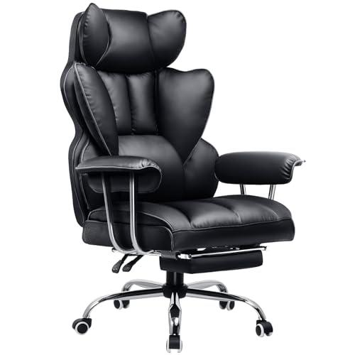 GTPLAYER Silla Gaming Silla Gamer Ergonómicas Reclinables con Reposapiés Silla Ordenador Altura Regulable Rotación de 360 Silla Oficina para Trabajar Negro