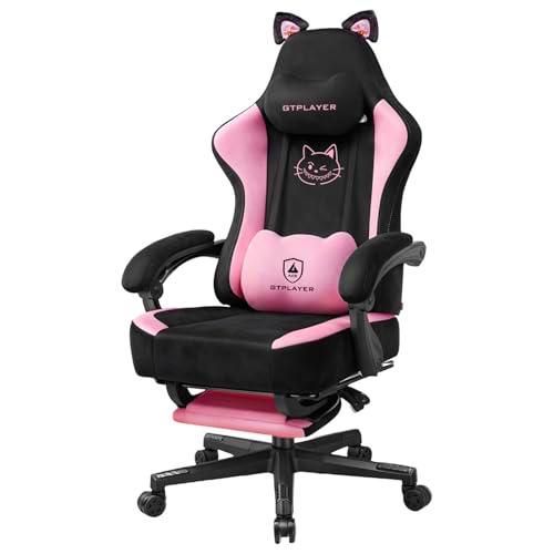 GTPLAYER Linda Silla de Gaming con Tela de Terciopelo