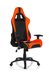 hjh OFFICE 729060 silla gaming SPIELBERG II piel sintética negro/naranja silla de escritorio inclinable con reposabrazos