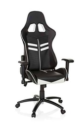 hjh OFFICE 729200 silla gaming LEAGUE PRO piel sintética negro/blanco silla escritorio