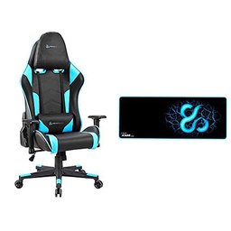 Newskill Kitsune Silla Gaming Profesional, Color Azul + Atami Speed Tamaño XL Alfombrilla Gaming Profesional (Borde Cortado a Laser