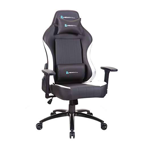 Newskill NS-CH-AKERON-WHITEAkeron - Silla gaming profesional con marco de acero reforzado (sistema de balanceo