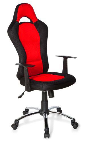 hjh OFFICE 634610 silla Gaming RACER 500 tejido negro / rojo